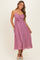 Pink Plaid Front Tie Sleeveless Maxi Dress