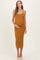 Mustard Contrast Stitch Detail Ribbed Maternity Sweater Dress