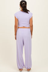 Lavender Cropped Tank Pant Set
