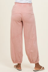 Dusty Pink Mineral Wash Terry Maternity Sweatpants