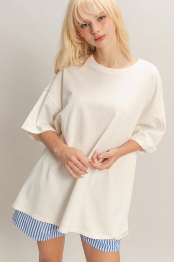 Ivory Oversized Mineral Wash T-Shirt