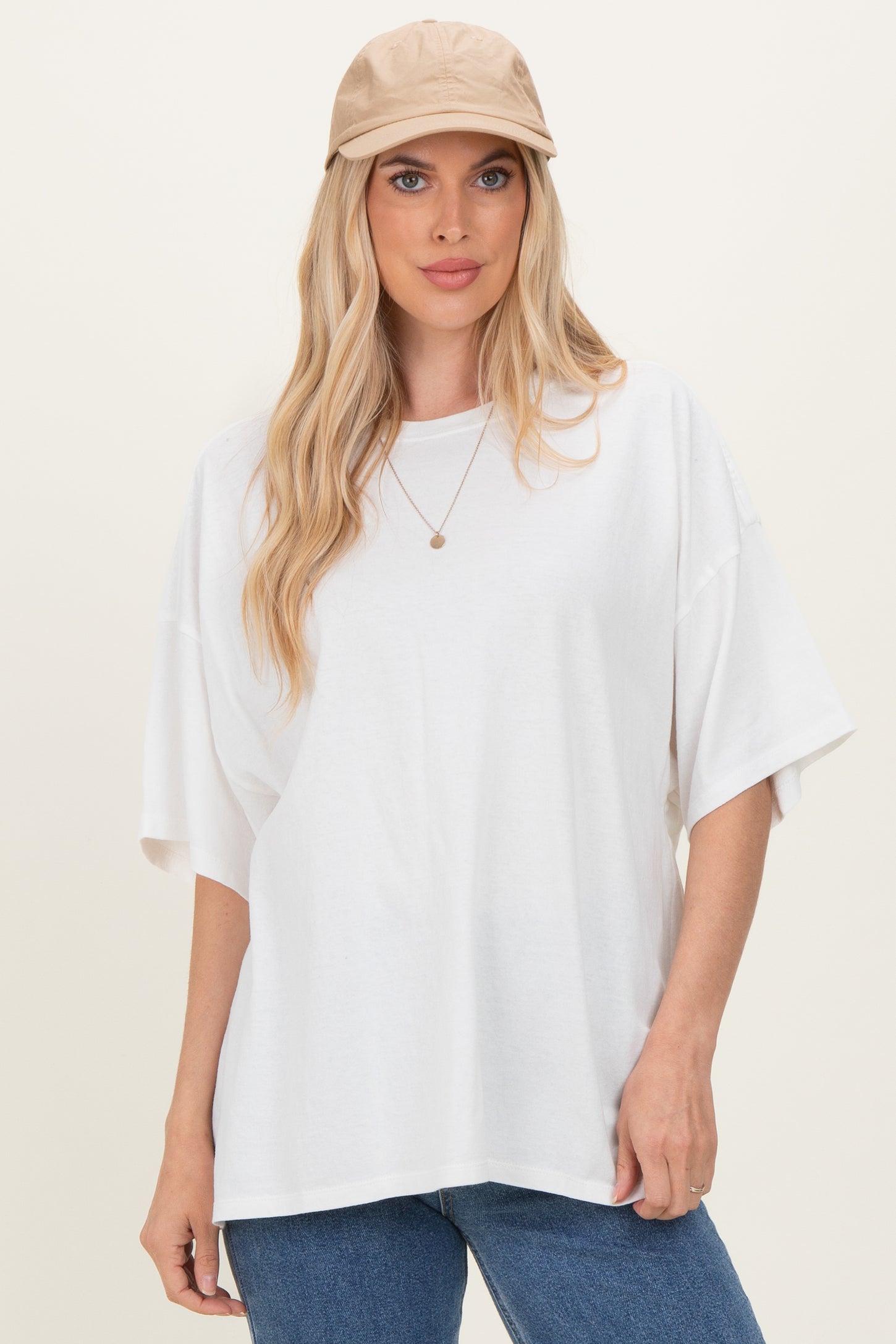 Ivory Oversized Mineral Wash Maternity T-Shirt