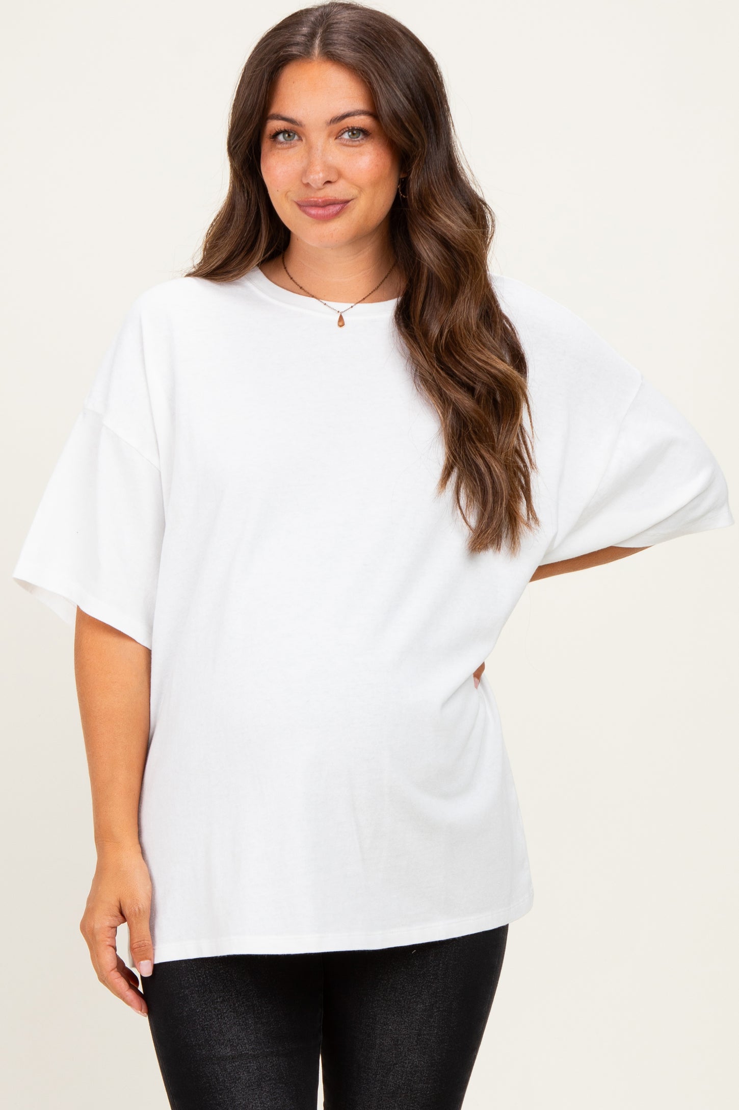 Ivory Oversized Mineral Wash Maternity T-Shirt