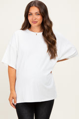 Ivory Oversized Mineral Wash Maternity T-Shirt
