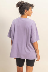 Dusty Purple Oversized Mineral Wash T-Shirt