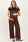 Brown Wide Leg Maternity Jumpsuit