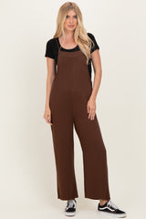 Brown Wide Leg Maternity Jumpsuit