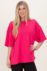 Hot Pink Cotton Oversized Tee
