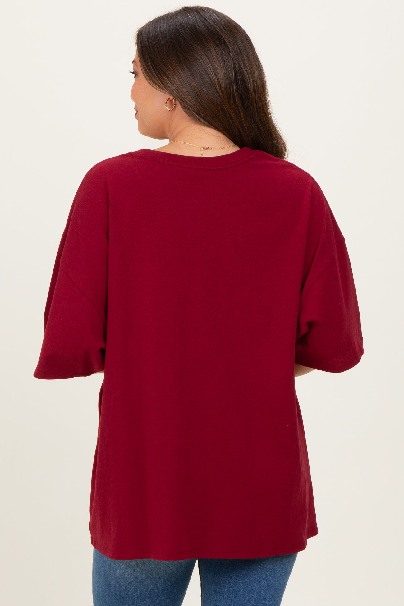Cabernet Cotton Oversized Maternity Tee