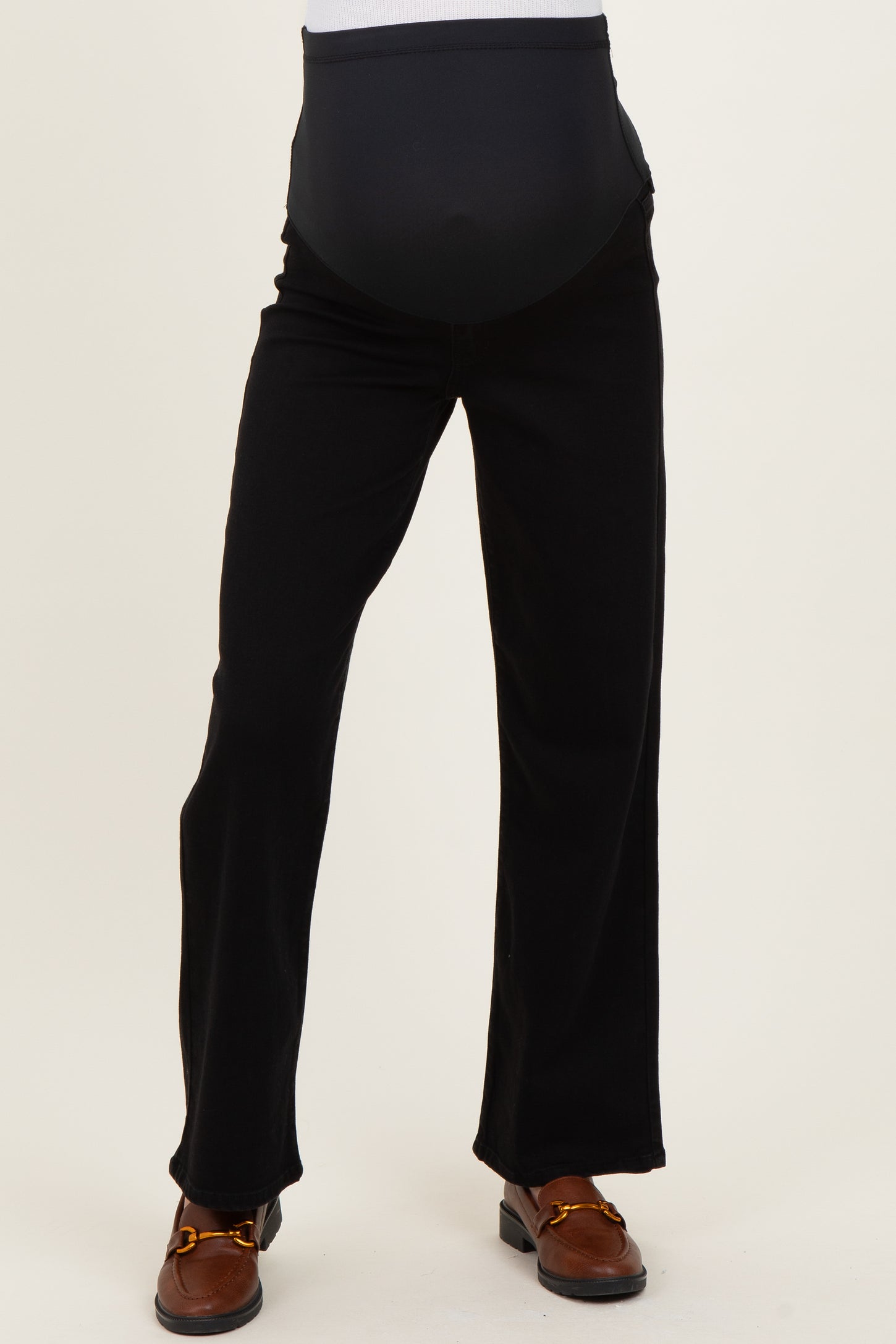 Black Relaxed Straight Maternity Jeans