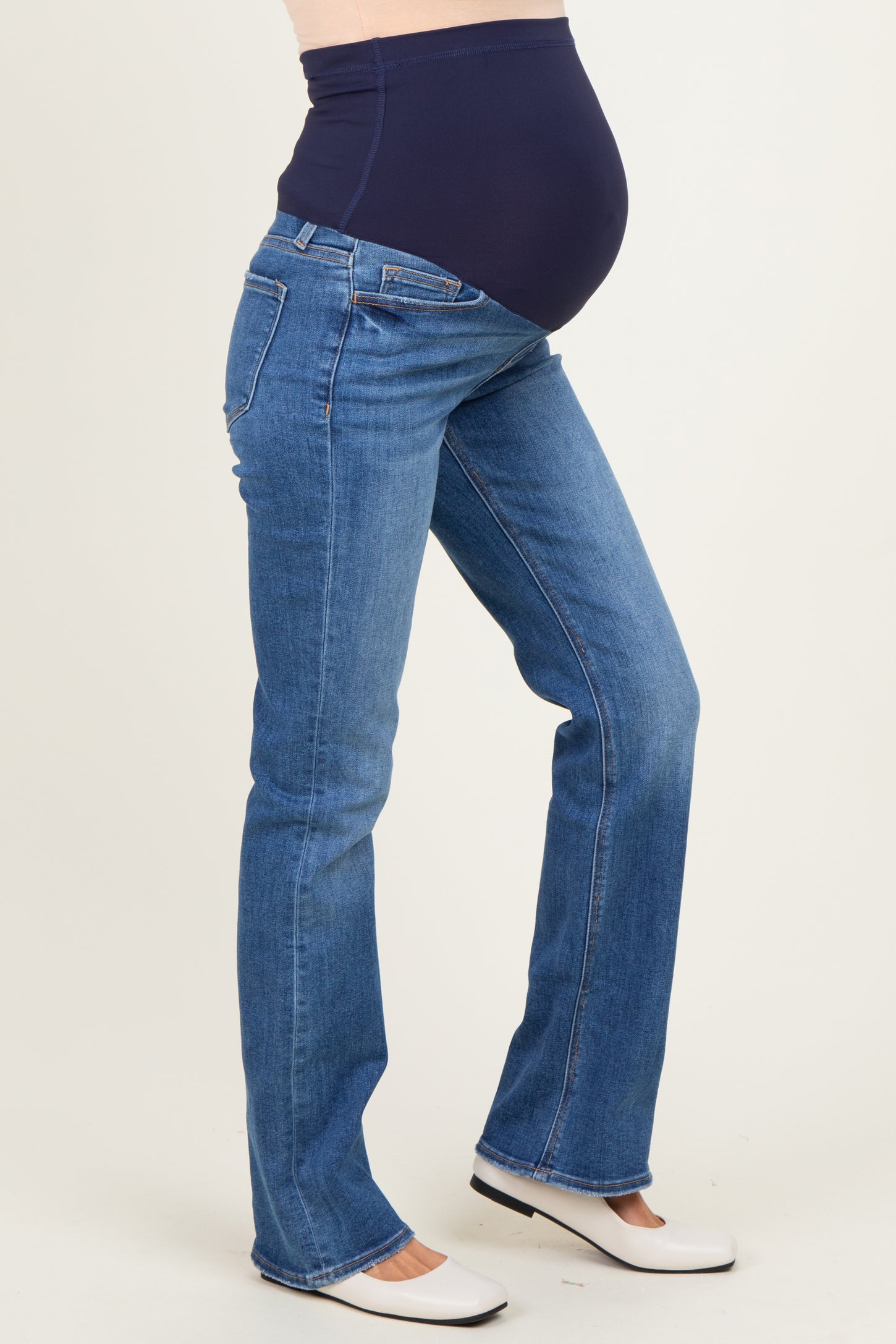Blue Medium Wash Bootcut Maternity Jeans