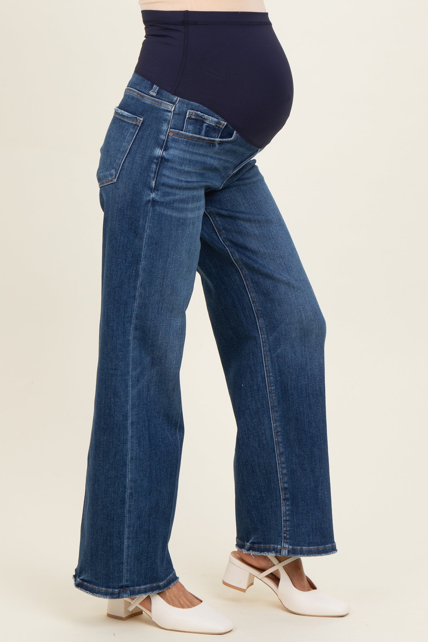 Navy Dark Wash Straight Leg Maternity jeans