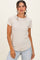 Oat Ribbed Short Sleeve Curved Hem Top
