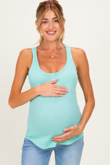 Mint Button Front Maternity Tank Top
