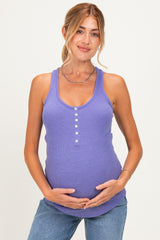 Violet Button Front Maternity Tank Top