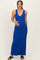 Royal Sleeveless Ribbed Maternity Maxi Dress