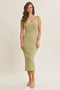 Sage Sleek Floral Jacquard Bodycon Midi Dress