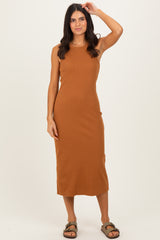 Cinnamon Ribbed Tank Midi Dress