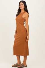 Cinnamon Ribbed Tank Midi Dress