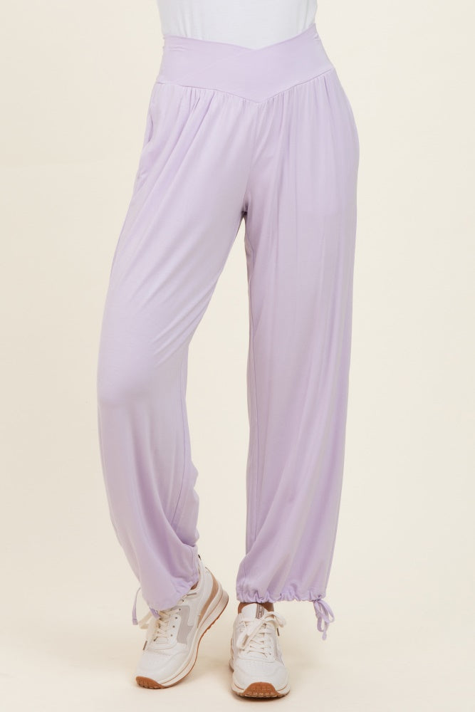 Lilac Crossover Waist Pants