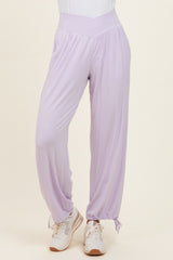 Lilac Crossover Waist Pants