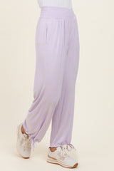 Lilac Crossover Waist Pants