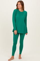 Emerald Brushed Knit Oversized Top and Legging Maternity Set