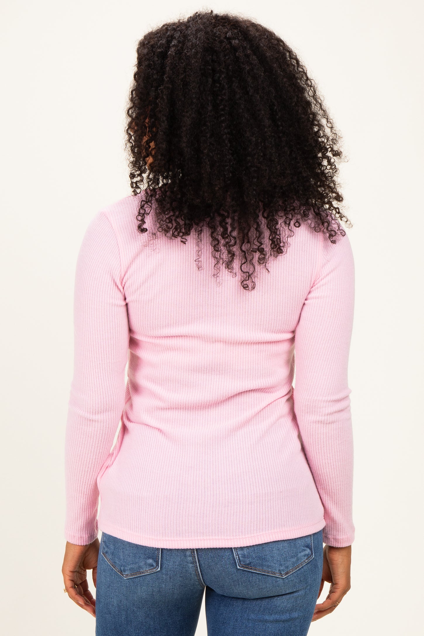 Light Pink Ribbed Crossover Nursing Top