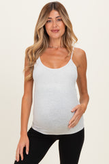 Oatmeal Basic Adjustable Strap Maternity Cami