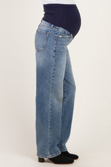 Medium Wash Baggy Dad Maternity Jean
