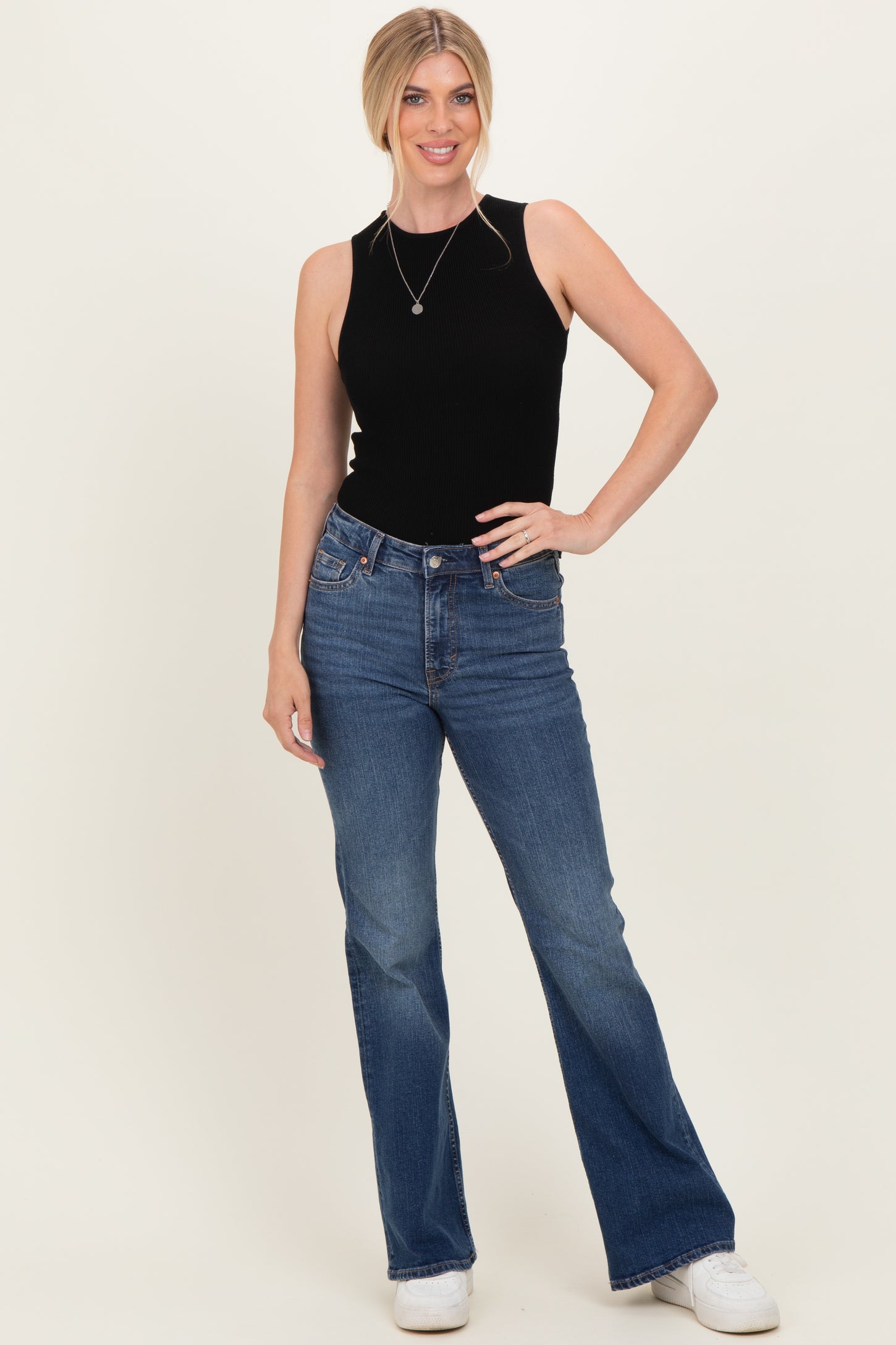 Black Ribbed Knit Tank Top