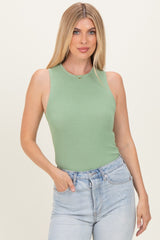 Sage Ribbed Knit Maternity Tank Top