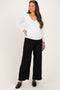 Black Crop Wide Leg Maternity Jeans
