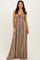 Multicolor Printed V-Neck Halter Maxi Dress