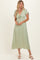 Sage Satin Lace Detail Maxi Dress