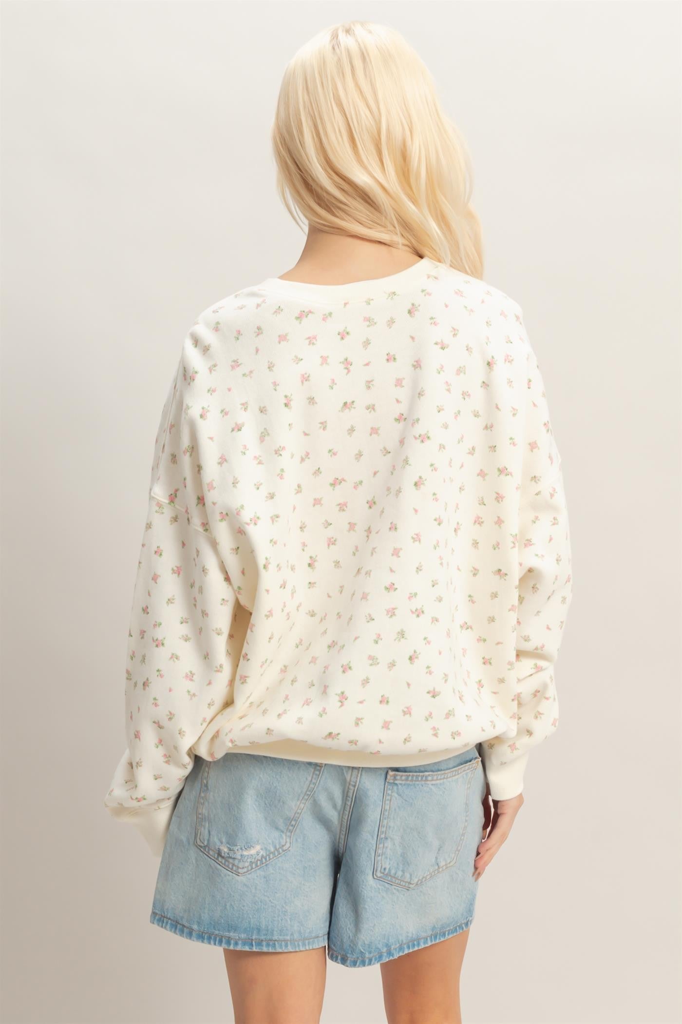 Pink Ditsy Floral Sweatshirt