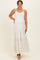Ivory Textured Tiered Lace Trim Maternity Maxi Dress