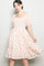 Peach Floral Sweetheart Neck Smocked Midi Dress