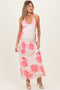 Pink Floral Crisscross Back Maternity Maxi Dress