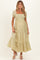 Light Sage Tiny Floral Smocked Puff Sleeve Maternity Maxi Dress