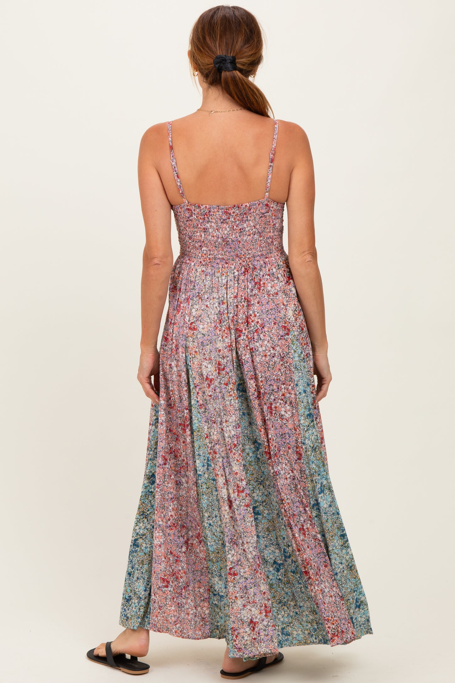 Multi V Neck Twist Front Cut Out Maxi Dress