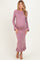 Mauve Ribbed Knit Bow Back Maternity Maxi Dress