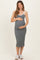 Olive Contrast Double Strap Maternity Midi Dress