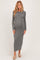 Olive Ribbed Fitted Long Sleeve Maternity Midi Dress