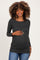 Charcoal Soft Knit Ruched Maternity Top