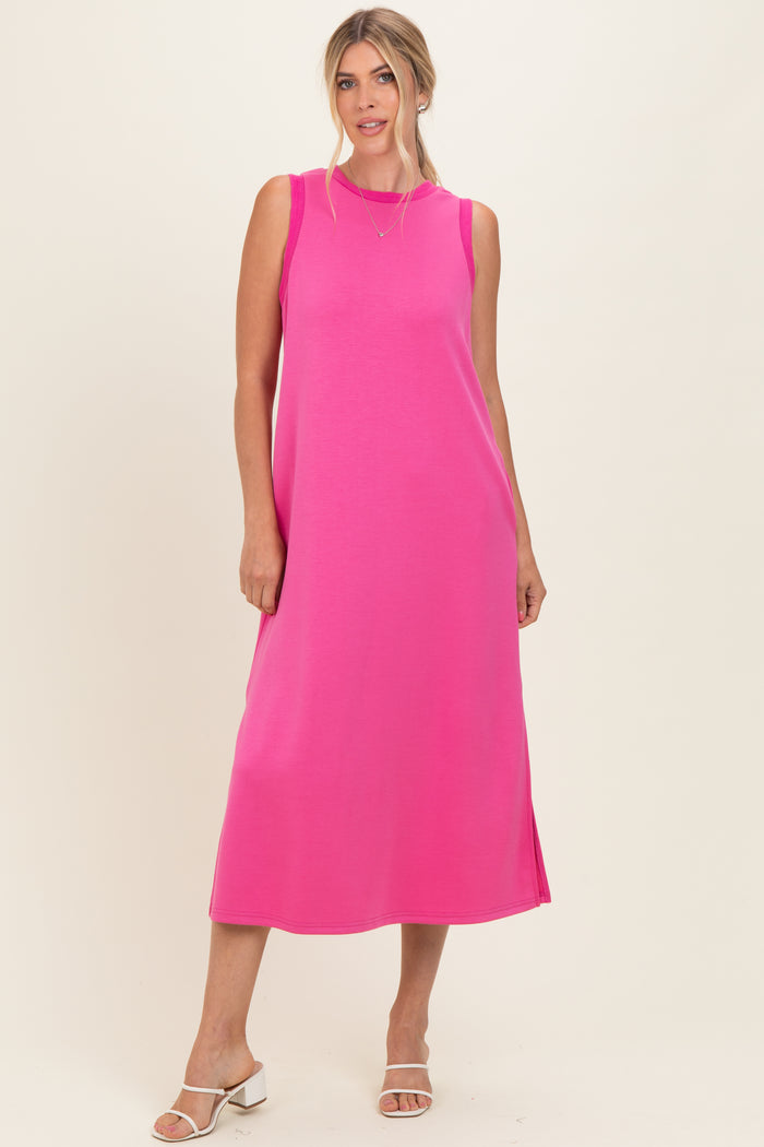 Fuchsia Sleeveless Midi Dress