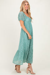 Light Blue Lace Maxi Dress