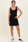 Black Ribbed Active Romper Dress