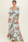 Mint Floral V-Neck Maxi Dress