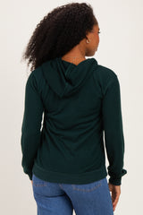 Hunter Green Double Layer Long Sleeve Nursing Hoodie